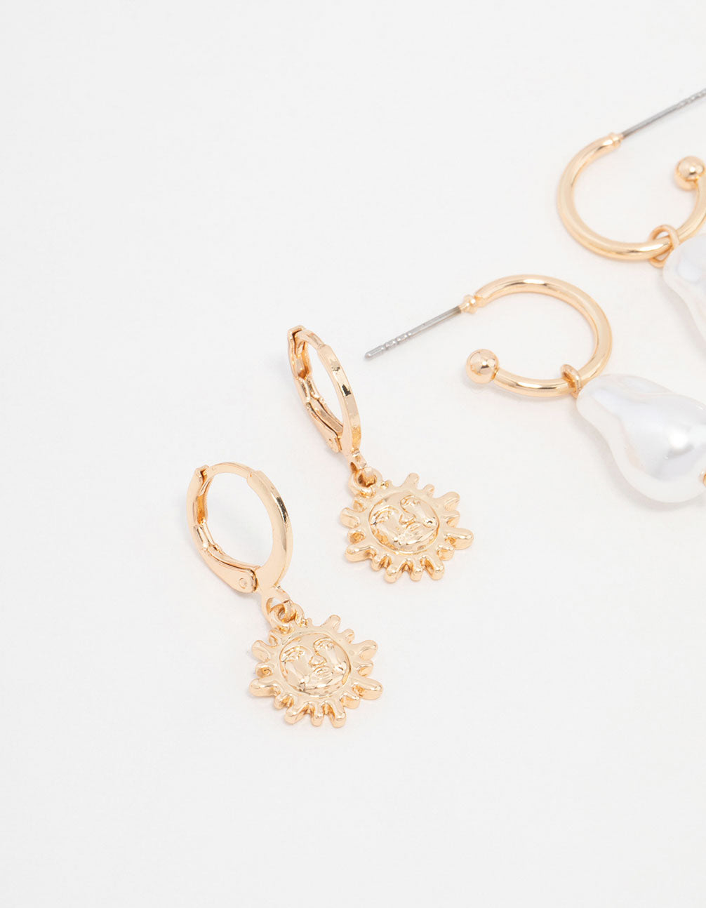 Gold Celestial & Pearl Mixed Earrings 3-Pack