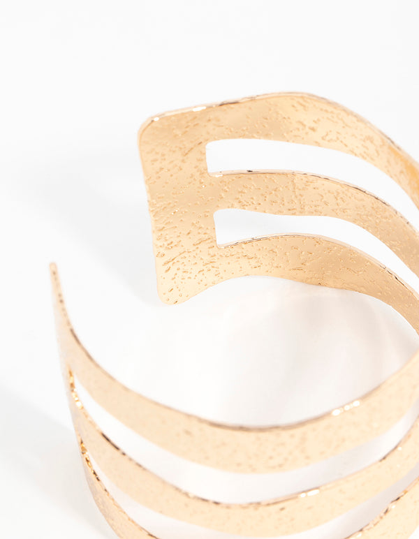 Gold Molten Multirow Wrist Cuff