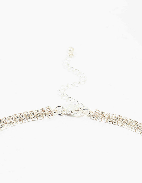 Silver Diamante Cupchain Jewellery Set