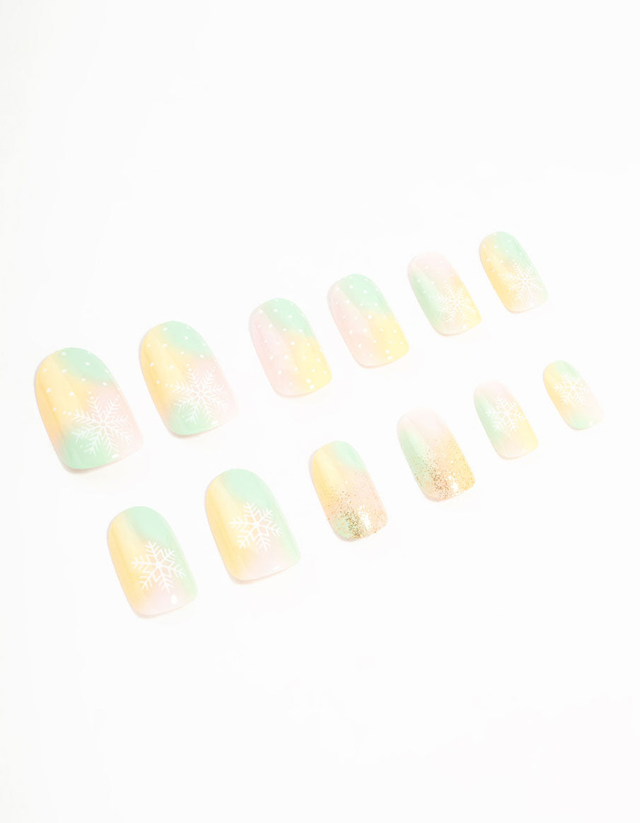 Ombre Snowflake Press On Nail Set
