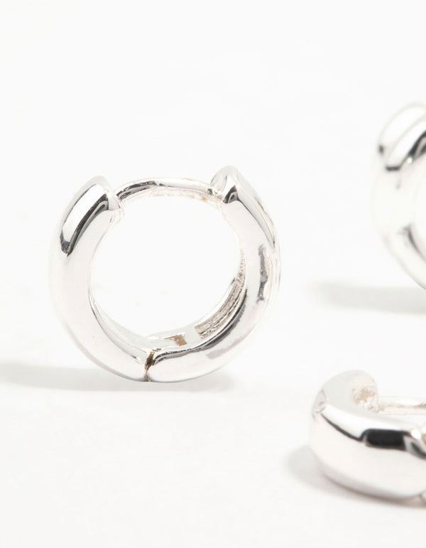 Silver Plated Brass Trio Ribbed & Rope Earrings 3-Pack