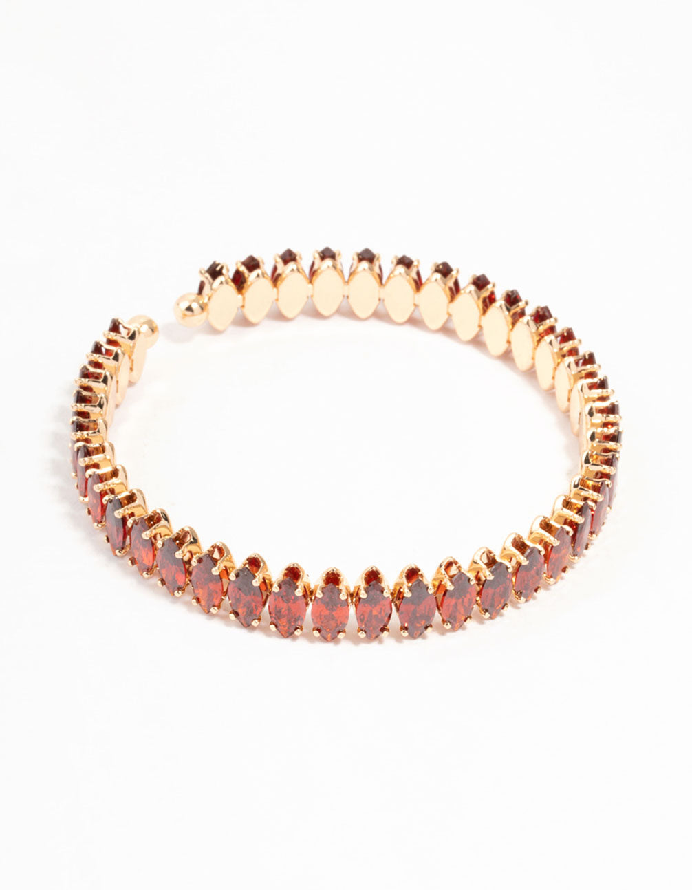 Classic Pink Princess Cubic Zirconia Gold Wrist Cuff