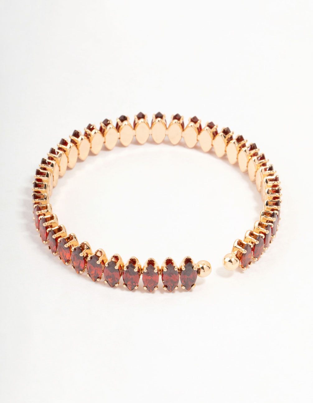 Classic Pink Princess Cubic Zirconia Gold Wrist Cuff