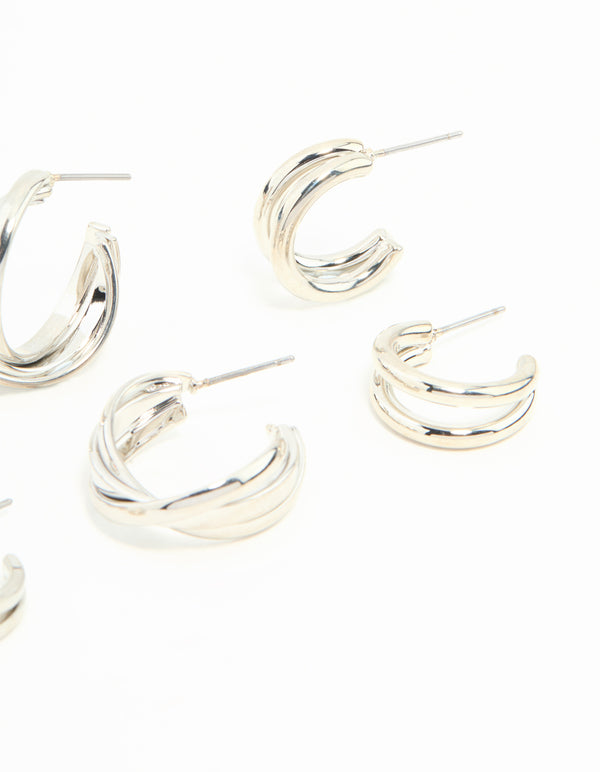 Silver Hoop Earrings 3-Pack