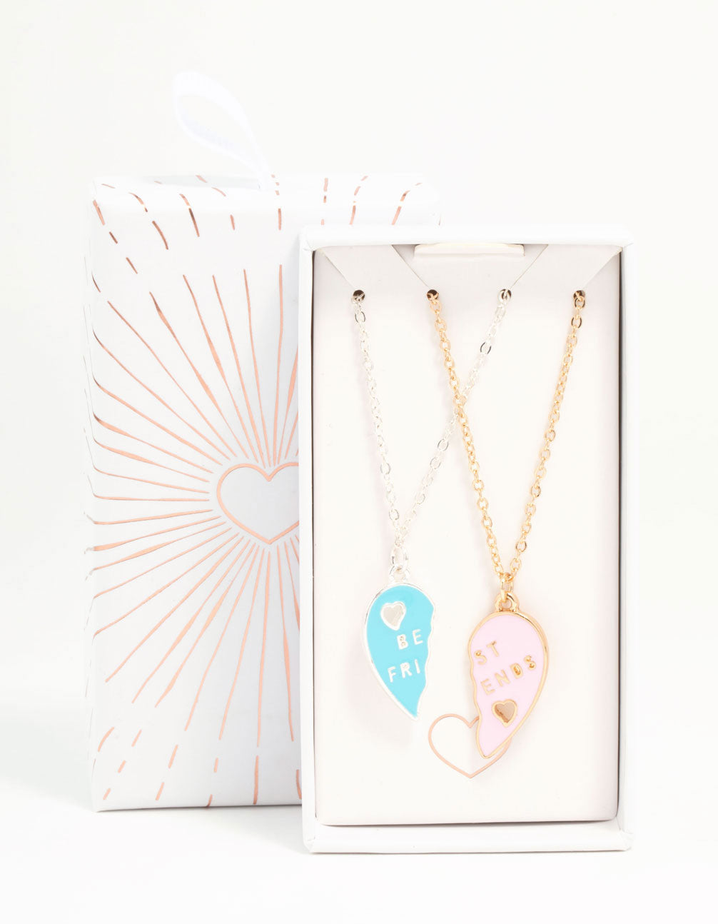Pink & Blue Best Friend Necklaces 2-Pack
