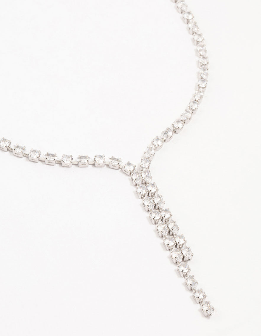 Silver Cubic Zirconia Y-Necklace