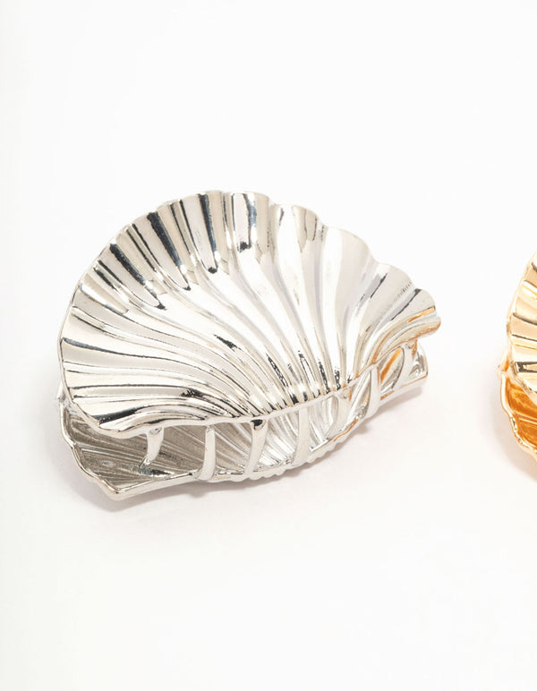 Mixed Metal Shell Claw Clips 2-Pack