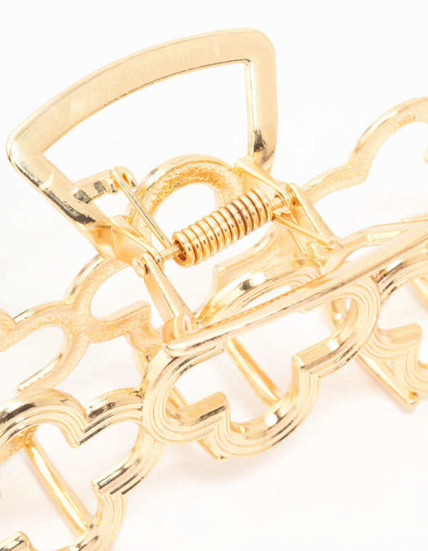 Gold Flower Trio Claw Clip