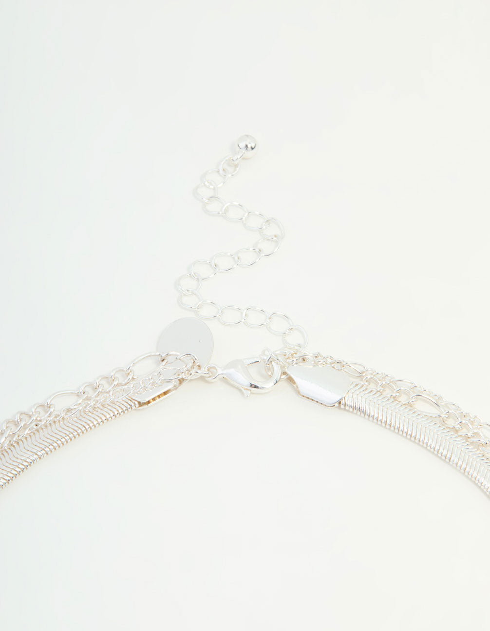 Silver Chain & Figaro Heart Locket Layered Necklace