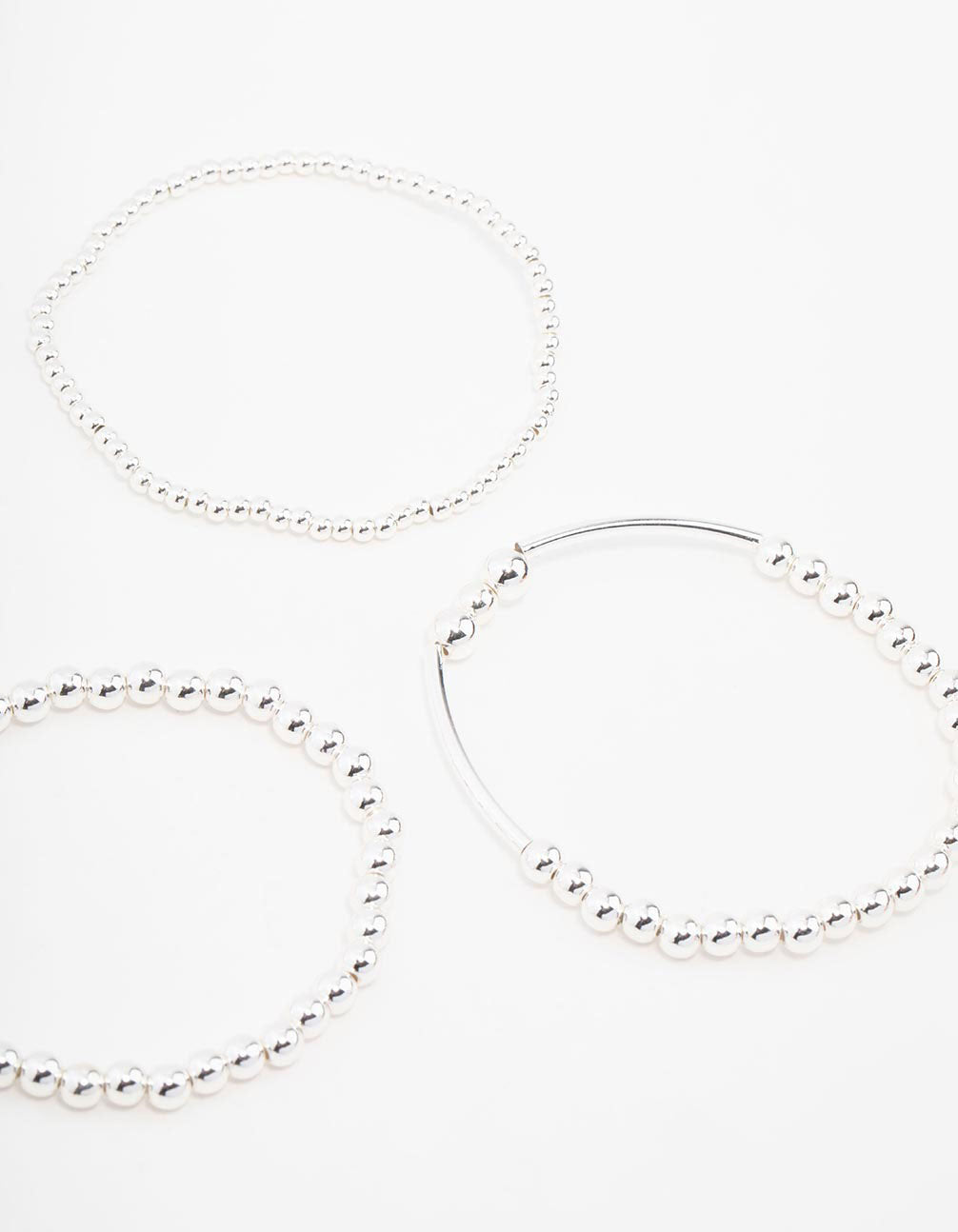 Silver Mixed Ball Bracelets 5-Pack