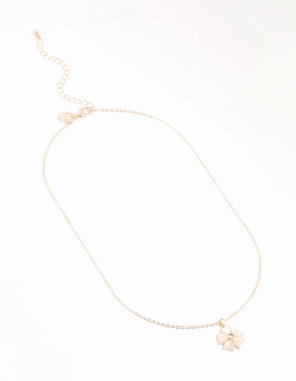 Rose Gold Plated Flower Pendant Necklace