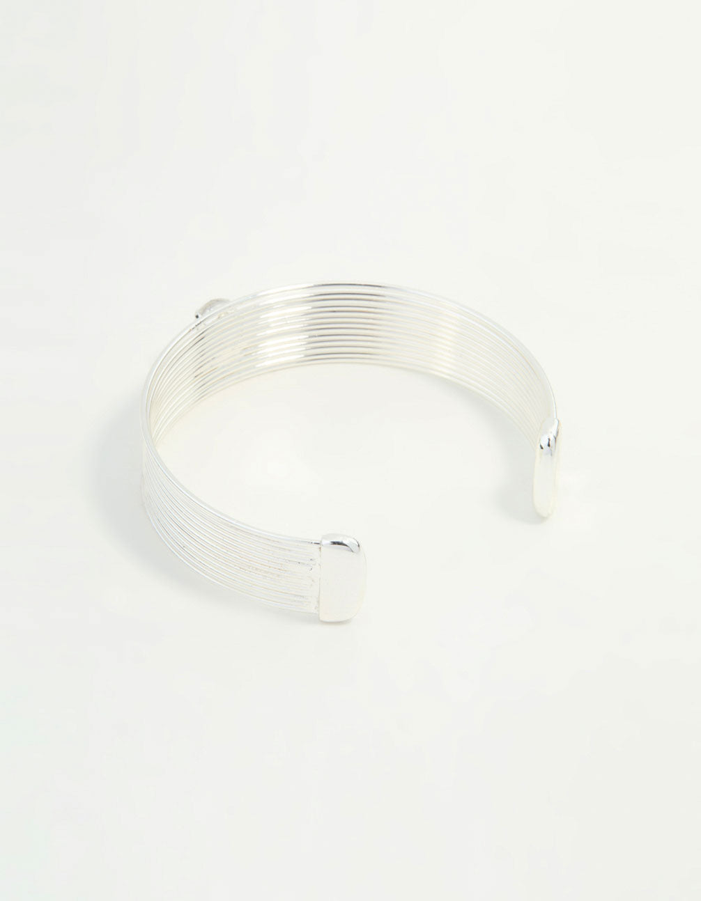 Silver Wire Pear Shaped Diamante Wrist Cuff