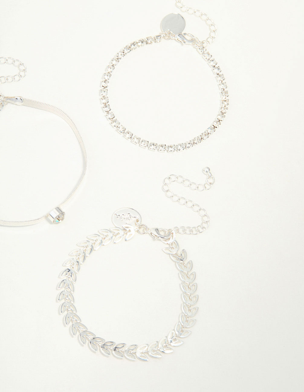 Silver Diamante Vine & Cupchain Toggle Bracelets 4-Pack