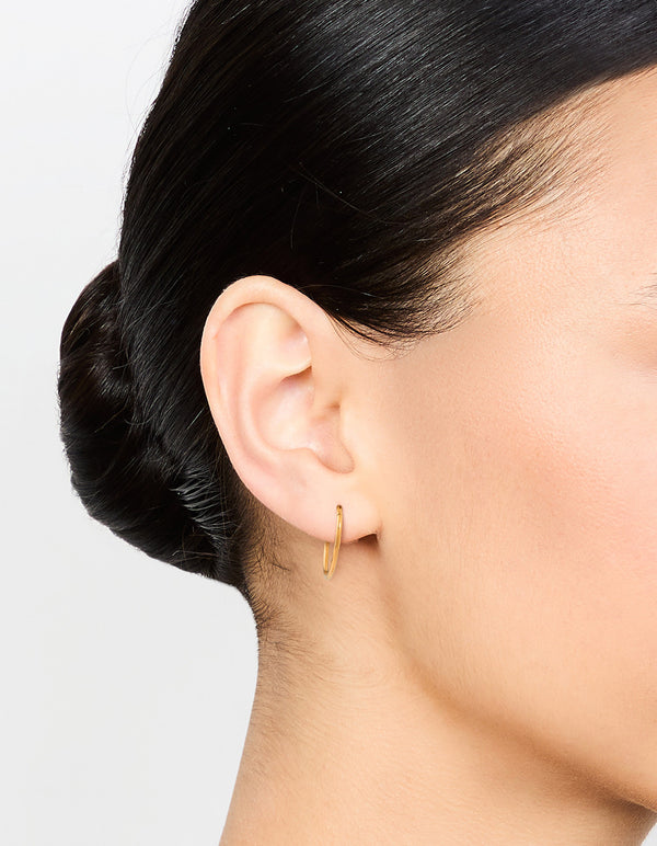 Gold Plated Titanium Sleeper Earrings 14 mm