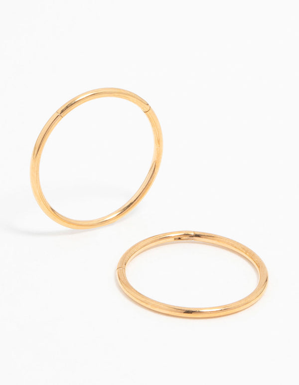 Gold Plated Titanium Sleeper Earrings 14 mm