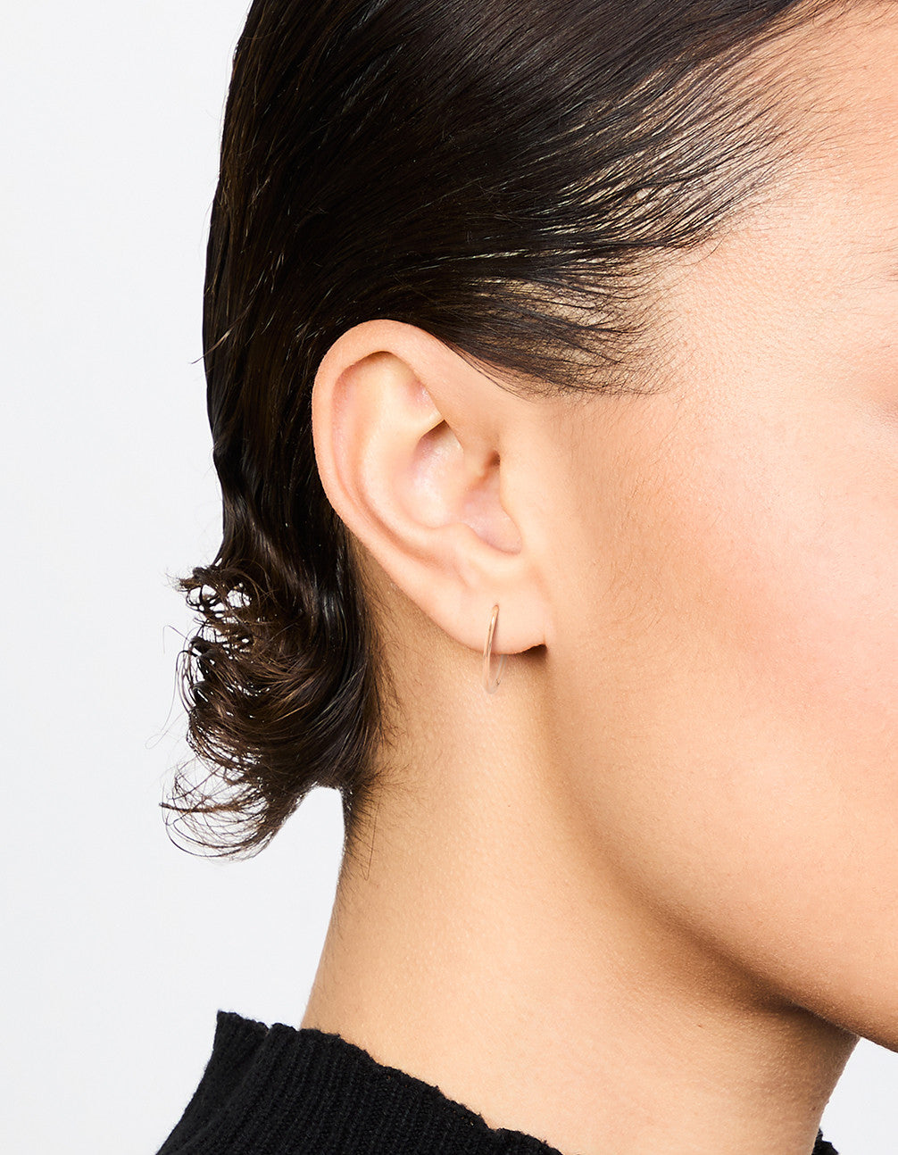Rose Gold Plated Titanium Sleeper Earrings 16 mm