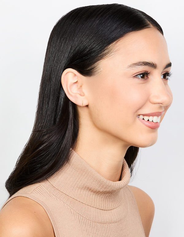 Gold Plated Titanium Flat Twisted Sleeper Earrings