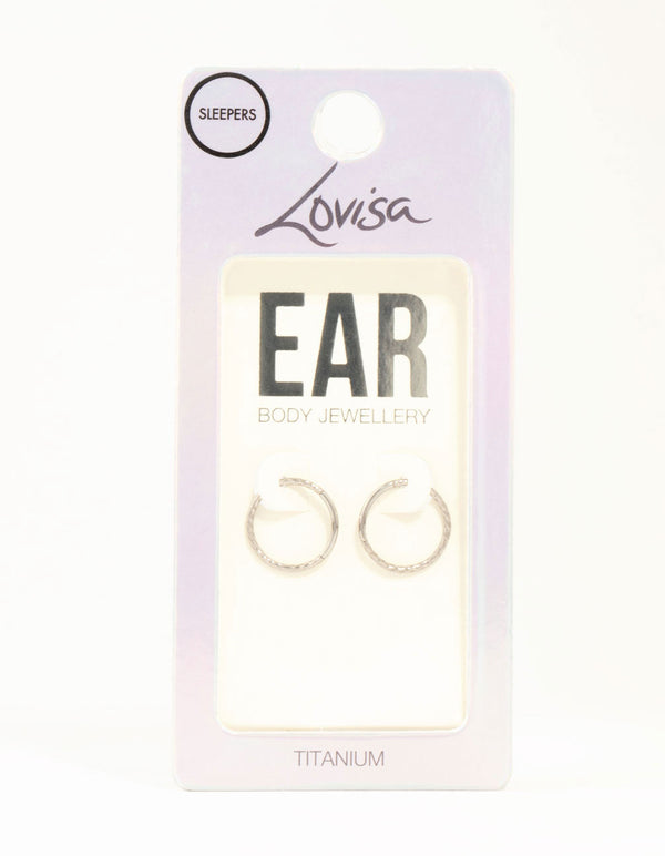 Titanium Rope Sleeper Earrings 12 mm