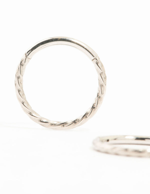 Titanium Rope Sleeper Earrings 10 mm