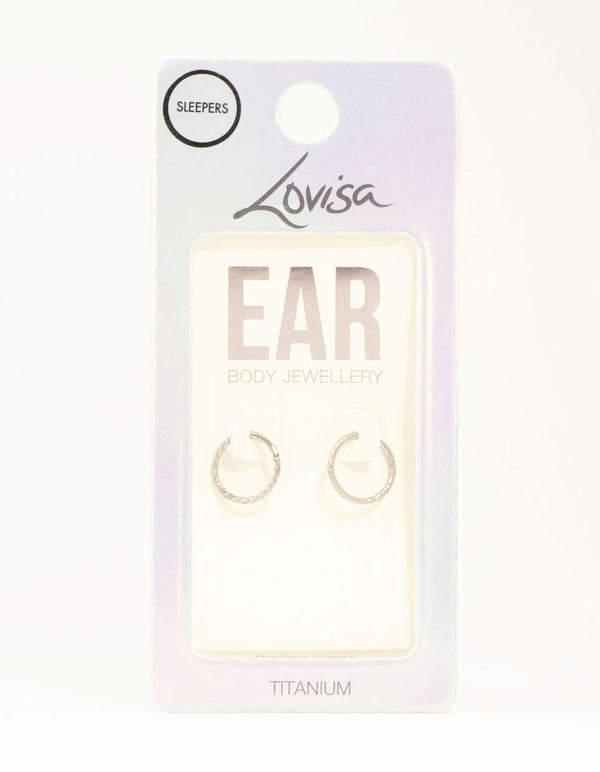 Titanium Rope Sleeper Earrings 10 mm