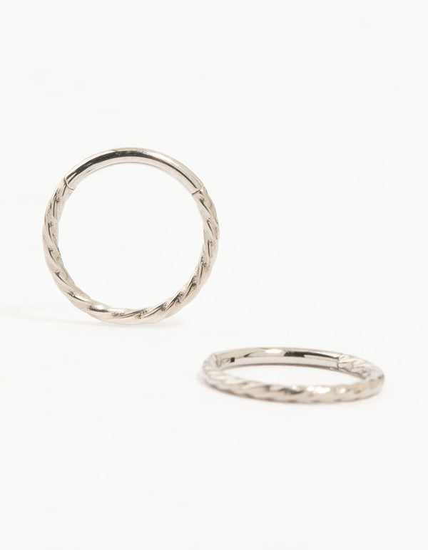 Titanium Rope Sleeper Earrings 10 mm
