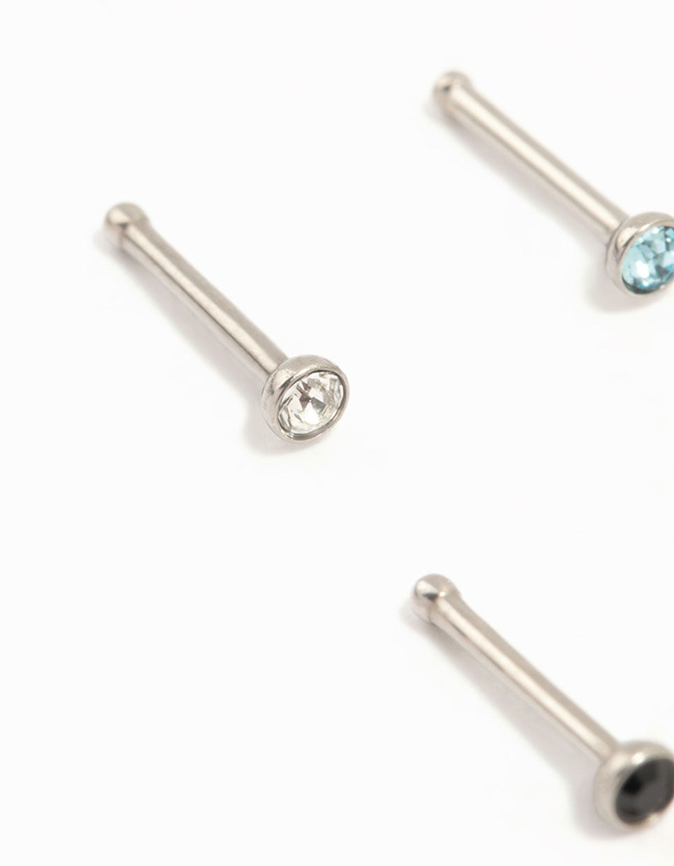 Multicoloured Titanium Nose Studs 6-Pack