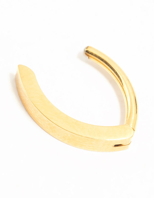 Gold Plated Titanium Plain Curved Belly Ring