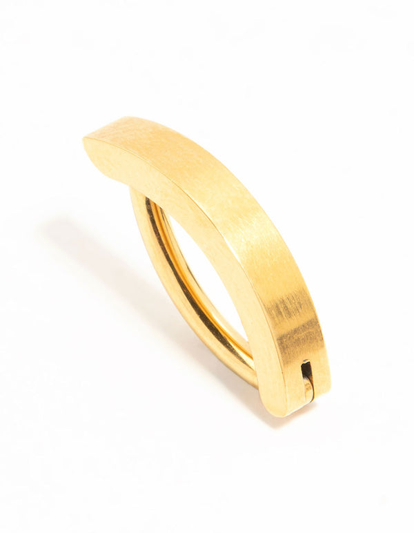Gold Plated Titanium Plain Curved Belly Ring