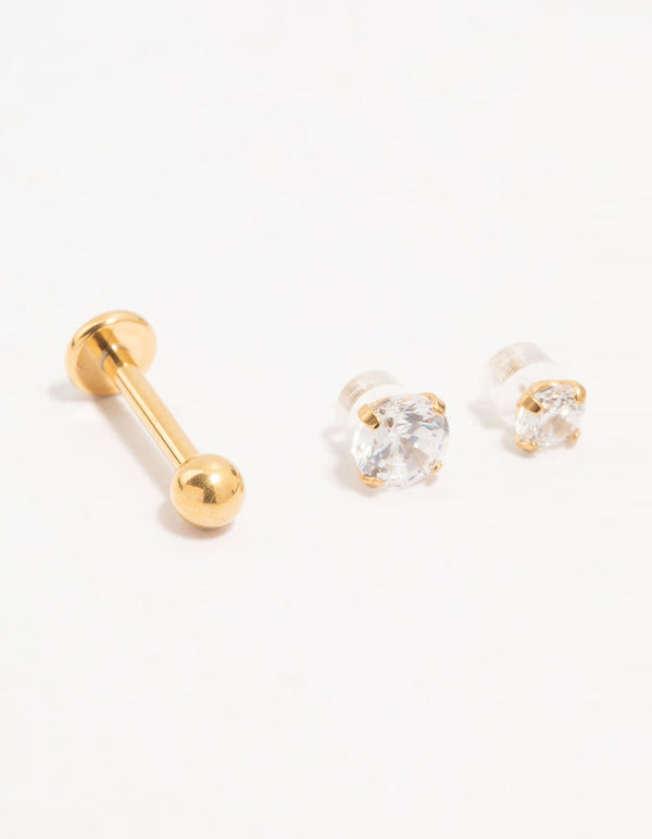 Gold Plated Titanium Graduating Stone Flat Backs 6-Pack