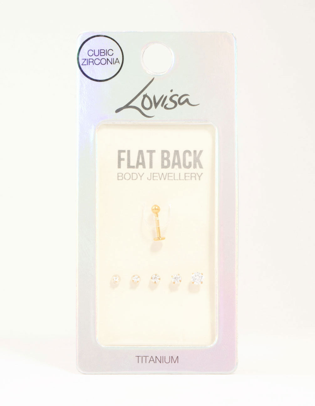 Gold Plated Titanium Graduating Stone Flat Backs 6-Pack