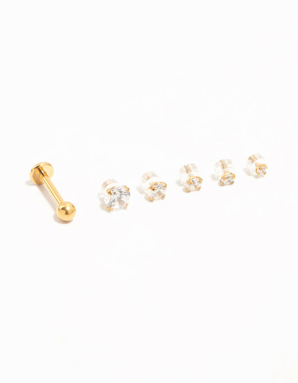 Gold Plated Titanium Graduating Stone Flat Backs 6-Pack