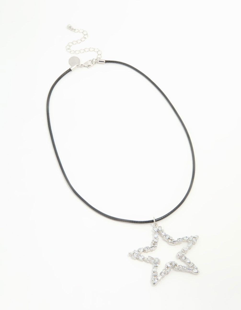 Diamante Star Cord Pendant Necklace