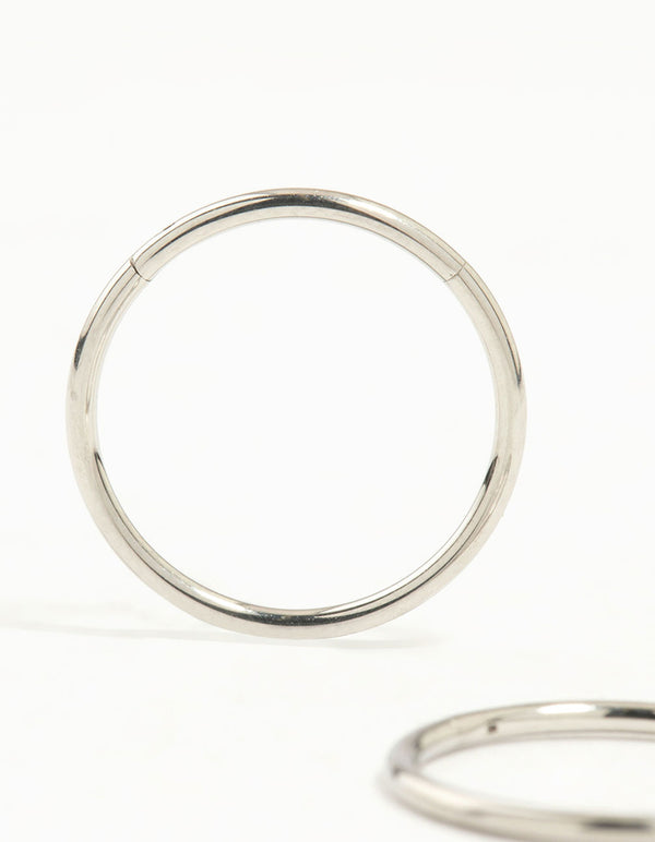 Designed with surgical steel medium sleeper earrings, 12 mm in silver close up view