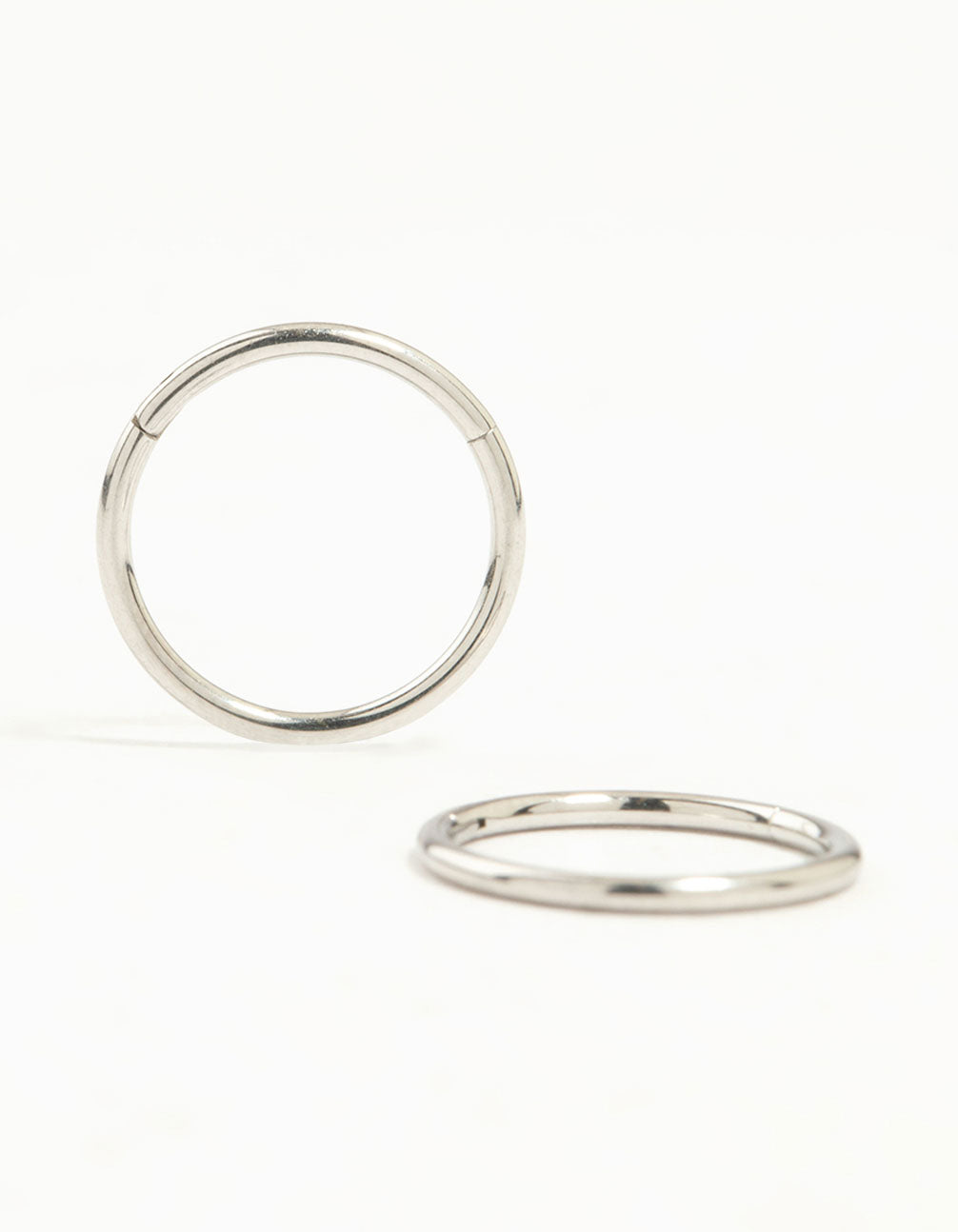 Crafted from surgical steel medium sleeper earrings in silver, 10 mm front view