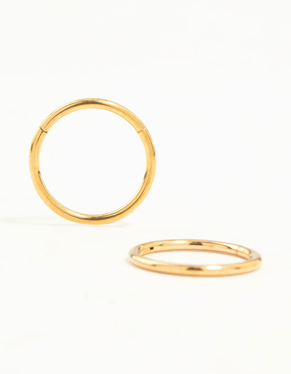 Gold Plated Surgical Steel Medium Sleeper Earrings 10 mm