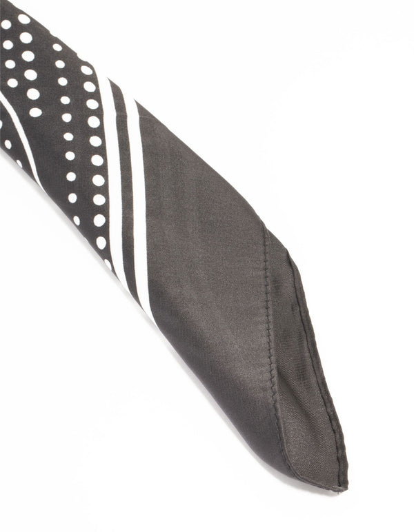 Classic Black Fabric Paisley Scarf