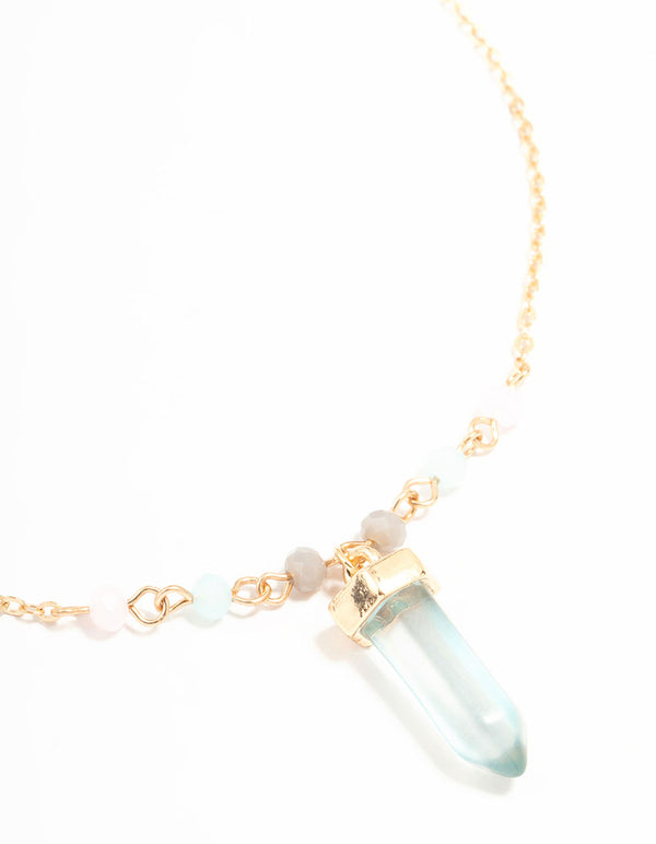 Blue Bead Shard Necklace