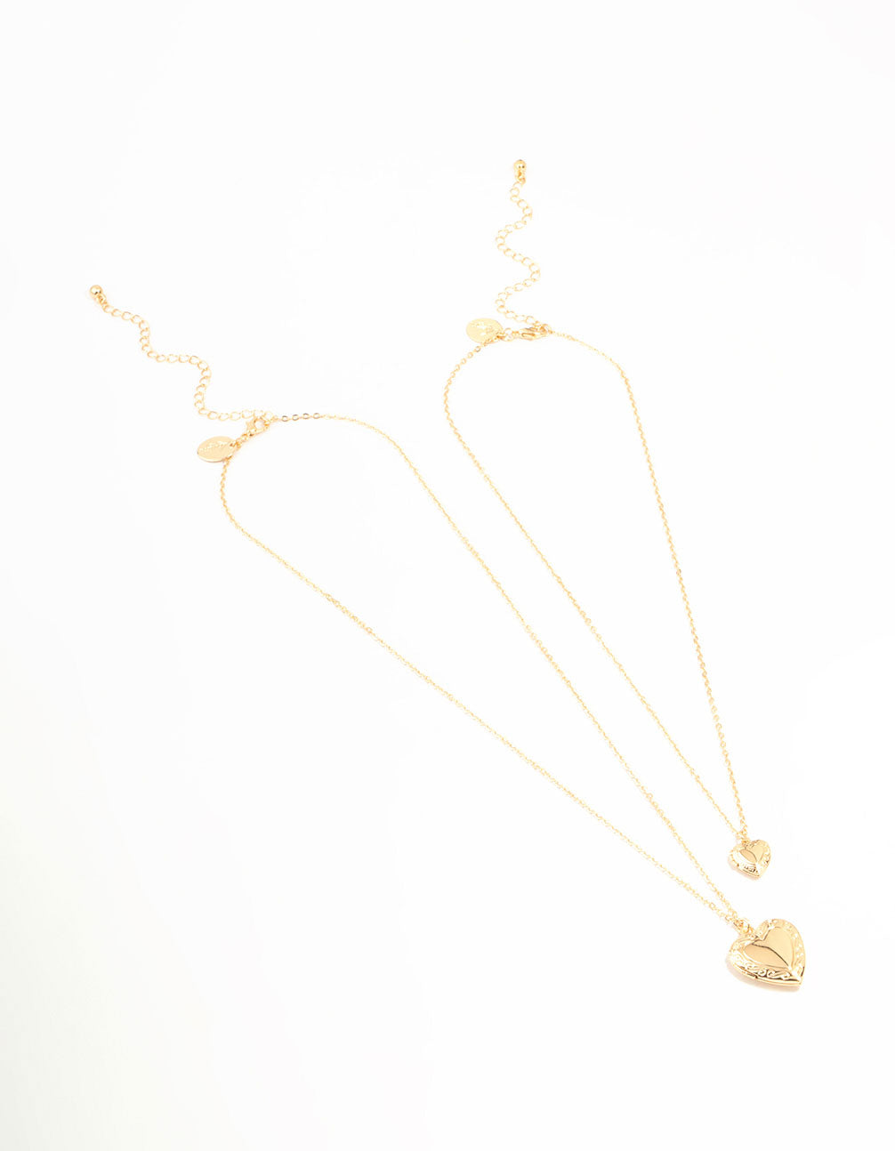 Gold Filigree Locket Necklaces 2-Pack