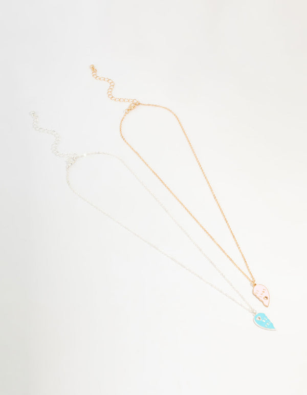 Pink & Blue Best Friends Necklaces 2-Pack