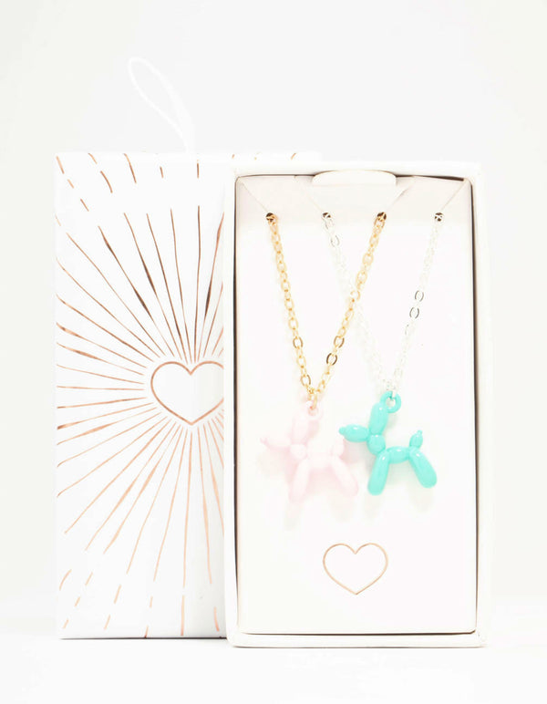 Mixed Metals Bubble Dog Necklaces 2-Pack