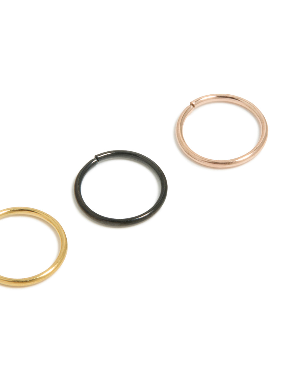 Plain Surgical Steel Nose Rings 4-Pack