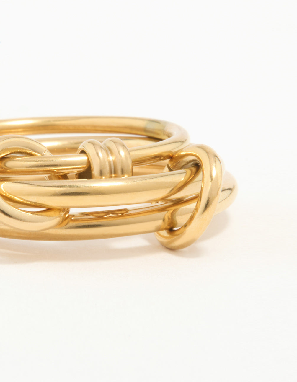 Waterproof Gold Plated Stainless Steel Interlooped Stacking Linked Ring