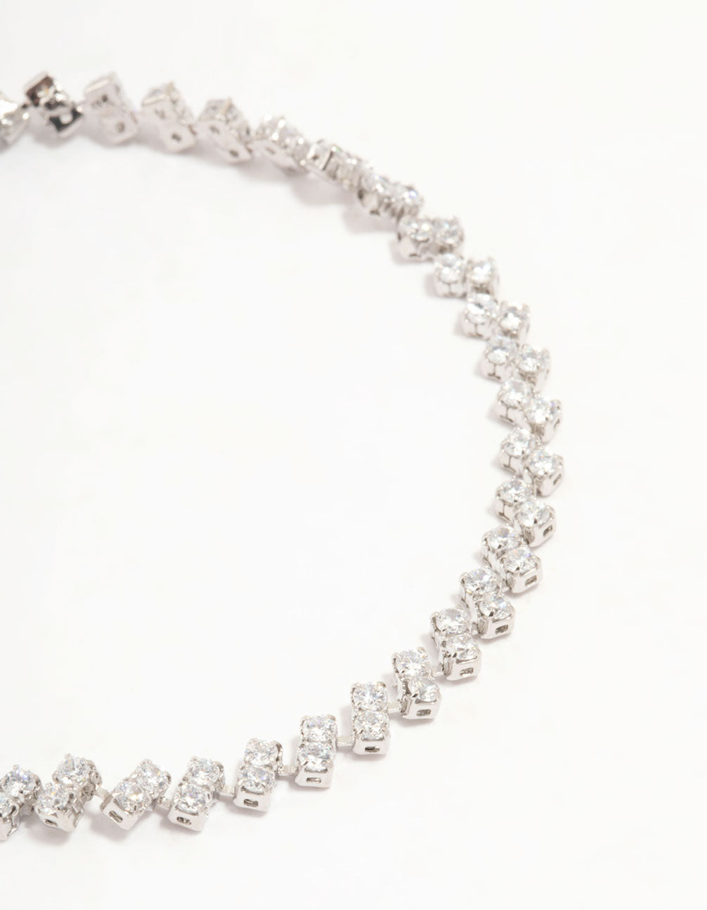 Silver Cubic Zirconia Tennis Toggle Bracelet
