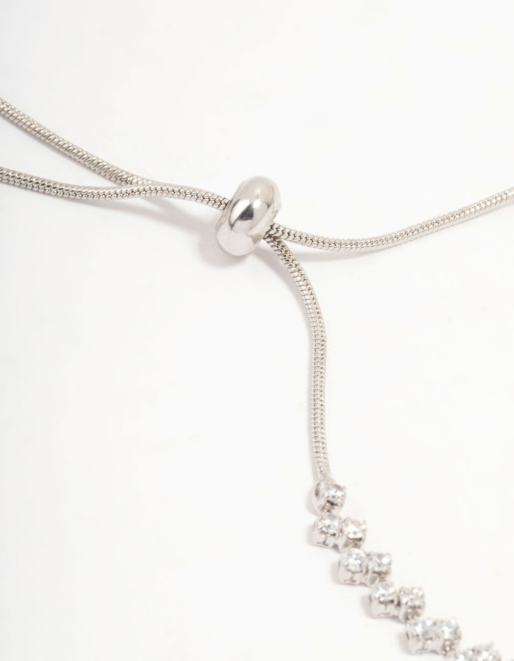 Silver Cubic Zirconia Tennis Toggle Bracelet