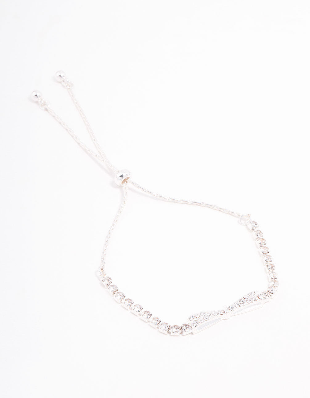 Silver Czech Bohemia Crystal Cupchain Bow Toggle Bracelet