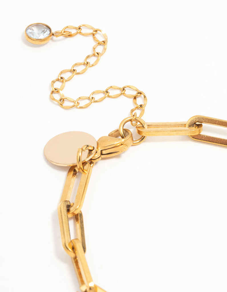 Men's 8mm Stainless Steel Paper Clip Link Bracelet - 8 Inch Length, Press & Open Buckle, Hypoallergenic, American Style