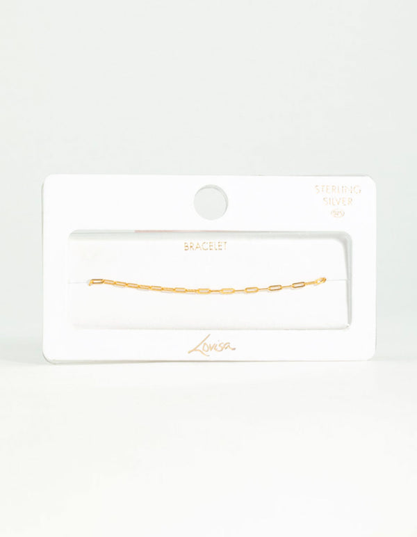 Gold Plated Sterling Silver Open Link Bracelet