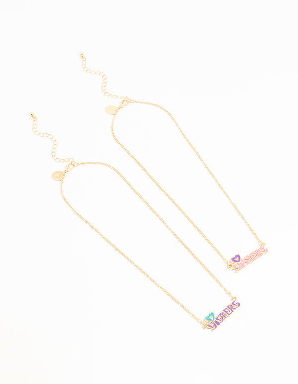 Kids Gold Sisters BFF Necklace