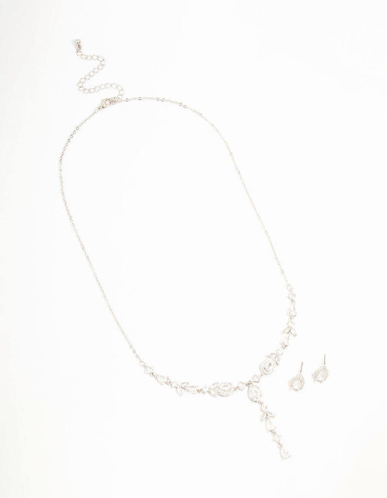 MAX + STONE Freshwater Pearl Necklace - Sterling Silver With Cubic Zirconia Accents, Open Circle Design