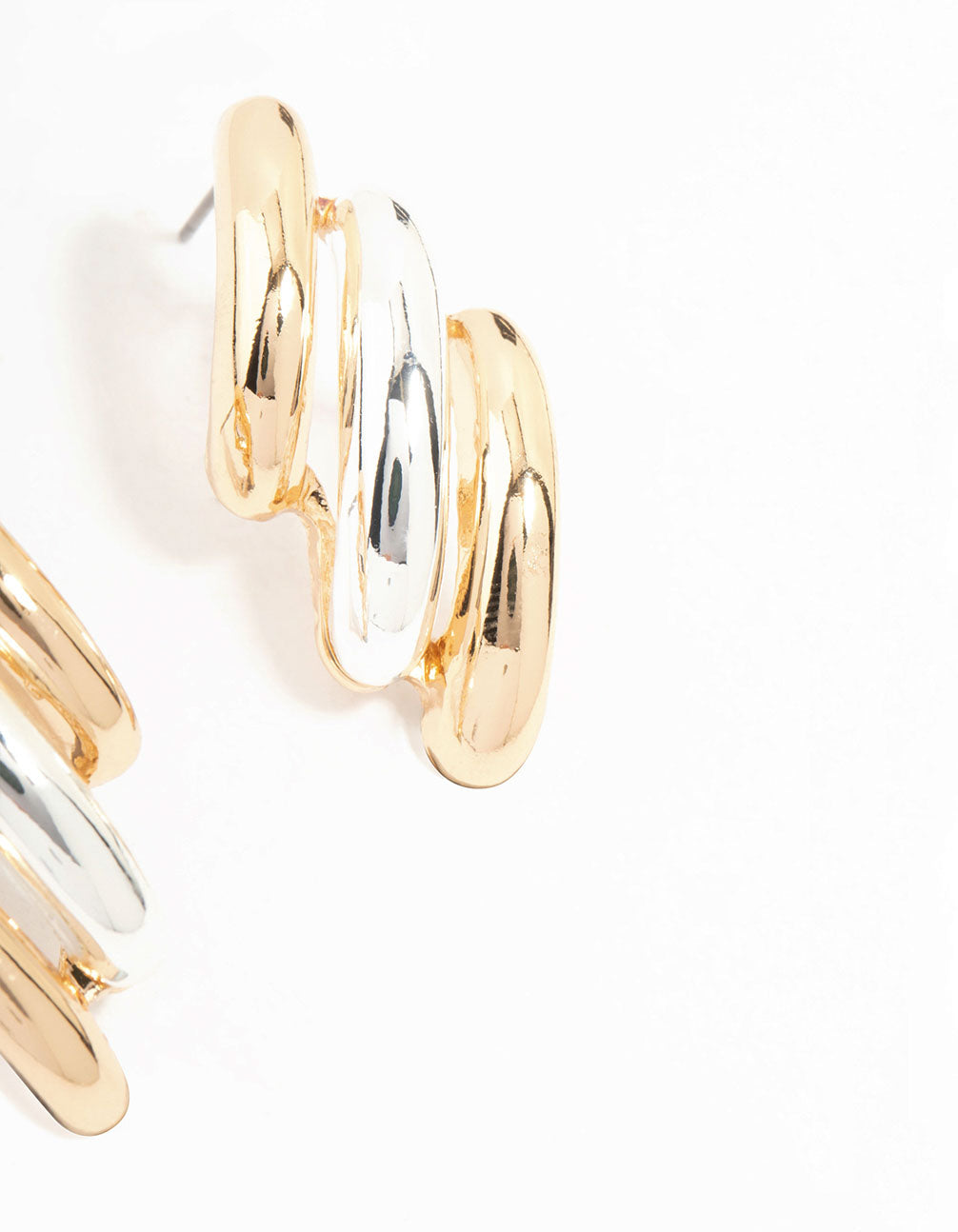 Gold & Silver Layered Stud Earrings
